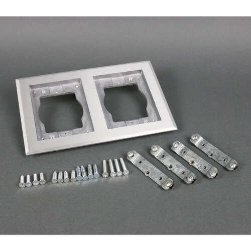 Double-Gang Rectangular Carpet/Tile Flange for Omnibox and Modulink Floor Boxes (Aluminum)