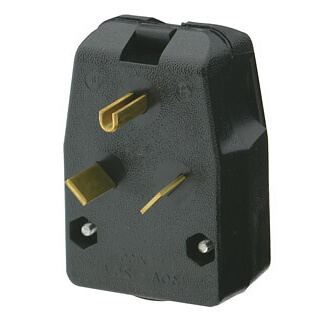 Main product image of Industrial Grade Angle Plug, 2P, 30A, NEMA TT-30P - Black (125V)