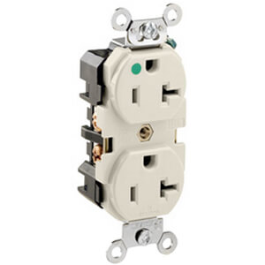 Main product image of Hospital Grade Duplex Receptacle, 20A, NEMA 5-20R - Light Almond (125V)