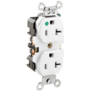 Main product image of Hospital Grade Duplex Receptacle, 20A, NEMA 5-20R - White (125V)