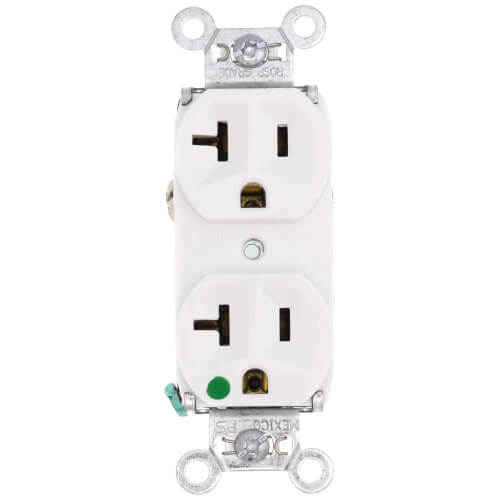Main product image of Heavy-Duty Hospital Grade Compact Design Receptacles w/ Back & Side Wire - 20A White (125V)