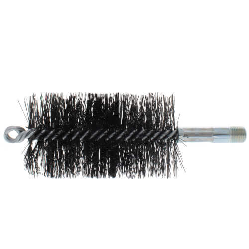 Main product image of 1-1/4" Single Spiral Black Oil Tempered Wire Brush for 1-1/2" Flue (8" Total Length)