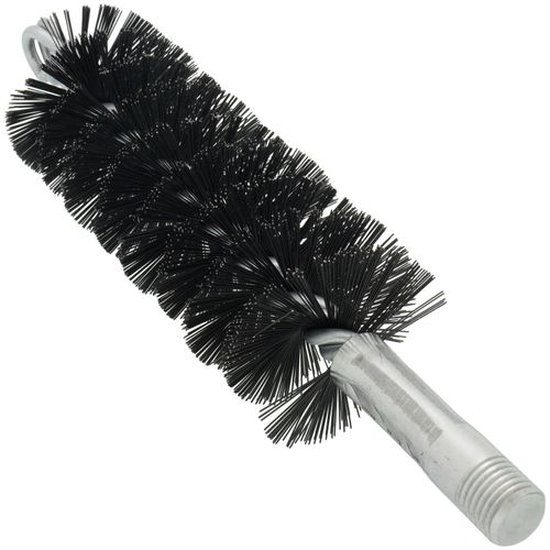 Main product image of 1-3/4" Single Spiral Black Oil Tempered Wire Brush for 2" Flue (8" Total Length)