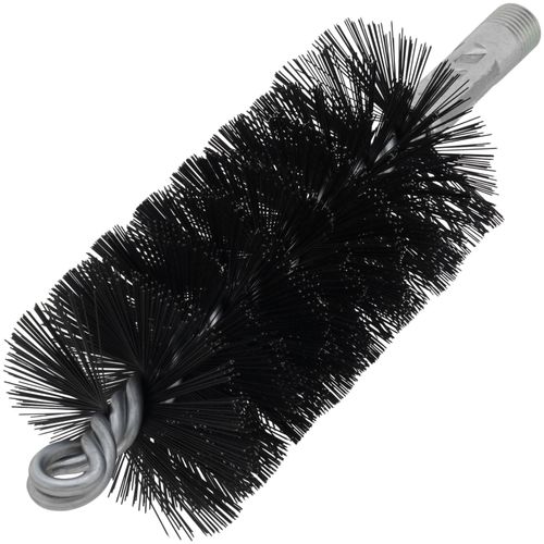 Main product image of 2-1/4" Single Spiral Black Oil Tempered Wire Brush for 2-1/2" Flue (8" Total Length)