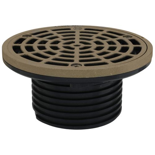 Main product image of 2" x 3" ABS FinishLine Adjustable Sch. 40 Hub Floor Drain, Nickel Bronze Strainer w/ 5-1/2" Top and Coring Plug