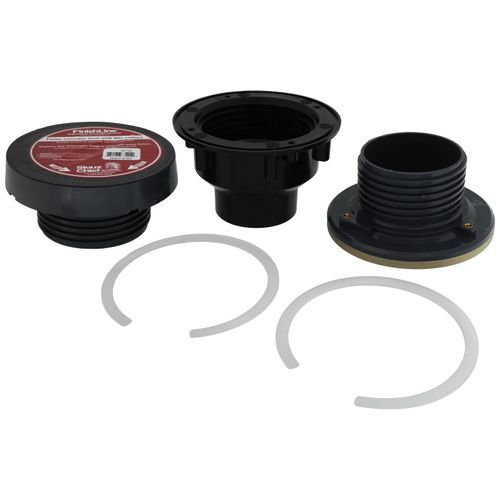 Main product image of 2" x 3" ABS FinishLine Adjustable Sch. 40 Hub Floor Drain, Nickel Bronze Strainer w/ 5-1/2" Top and Coring Plug
