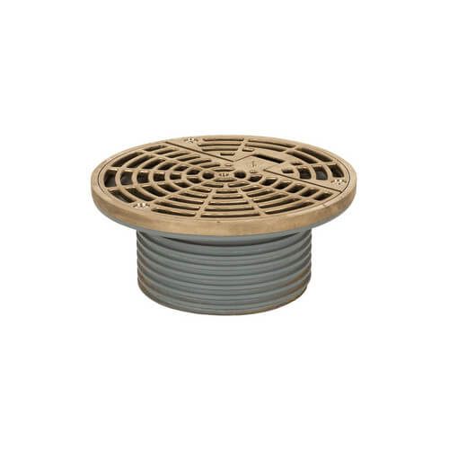 Main product image of Ductile Iron FinishLine Round Adjustable Finish Fixture Floor Drain, Nickel Bronze Strainer w/ 6.5 Top (No-Hub)