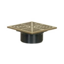 Main product image of 2" PVC FinishLine Square Adj Finish Fixture Floor Drain, 304 SS Strainer w/ 6.5 Top (Hub)