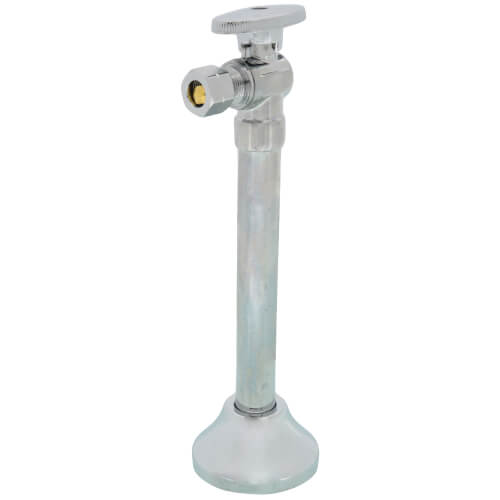 Main product image of 1/2" Copper Solder Angle Valve, 3/8" x 12" Tank Tube with Escutcheon (Chrome)