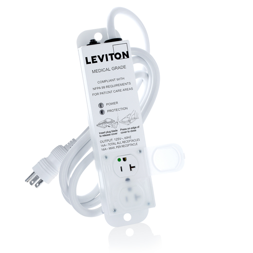 Main product image of 20A 125V, Medical Grade SuRGe Protective Power Strip w/ 2 NEMA 5-20R, 7' Cord