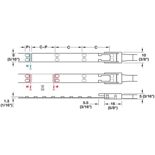 Main product image of Loox5 LED 3087 Strip Light, 24V, Tunable, 2-Wire, 8mm - White (50m Roll)