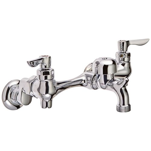 Main product image of Wall-Mount Service Sink Faucet w/ 3" Vacuum Breaker Spout and Offset Shanks (Chrome), 8351076.002