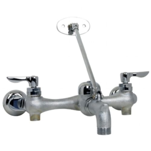 Main product image of Top Brace Wall-Mount Service Sink Faucet w/ 6" Vacuum Breaker Spout and Offset Shanks (Rough Chrome), 8354112.004