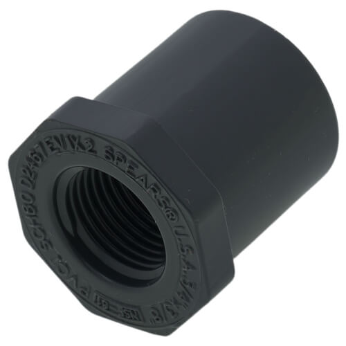 Main product image of 3/4" X 3/8" PVC Sch. 80 Flush Style Reducer Bushing (Spigot x FPT)