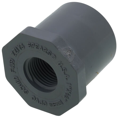 Main product image of 1" x 3/8" CPVC Schedule 80 Flush Style Reducer Bushing (Spigot x FIPT)