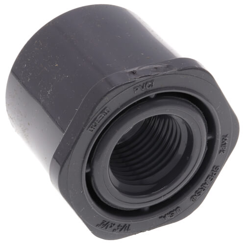 Main product image of 1-1/4" X 1/2" PVC Sch. 80 Flush Style Reducer Bushing (Spigot x FPT)