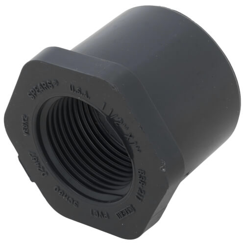 Main product image of 1-1/2" x 1" PVC Sch. 80 Flush Style Reducer Bushing (Spigot x FPT)