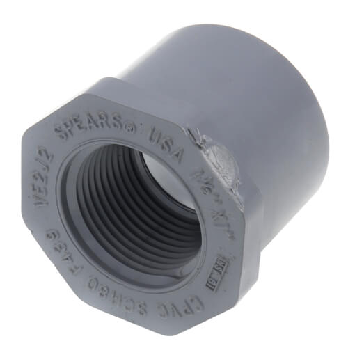 Main product image of 1-1/2" x 1" CPVC Schedule 80 Flush Style Reducer Bushing (Spigot x FIPT)