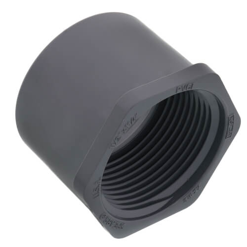 Main product image of 1-1/2" x 1-1/4" PVC Sch. 80 Flush Style Reducer Bushing (Spigot x FPT)