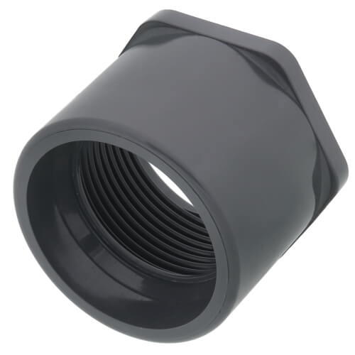 Main product image of 1-1/2" x 1-1/4" PVC Sch. 80 Flush Style Reducer Bushing (Spigot x FPT)