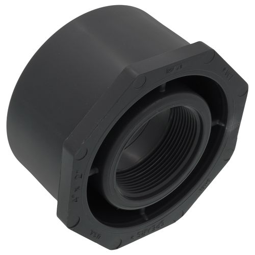 Main product image of 4" x 2" PVC Sch. 80 Flush Style Reducer Bushing (Spigot x FPT)