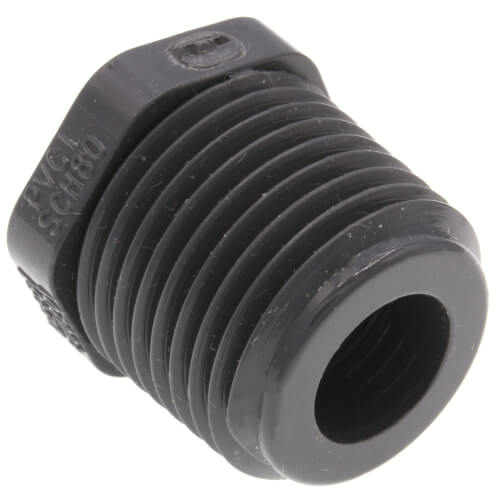 Main product image of 1/2" x 1/4" CPVC Schedule 80 Flush Style Reducer Bushing (MIPT x FIPT)