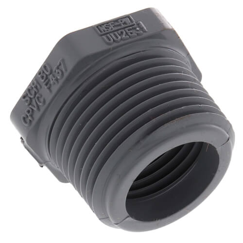 Main product image of 3/4" x 1/2" CPVC Schedule 80 Flush Style Reducer Bushing (MIPT x FIPT)