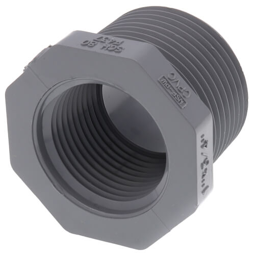 Main product image of 1" x 3/4" CPVC Schedule 80 Flush Style Reducer Bushing (MIPT x FIPT)