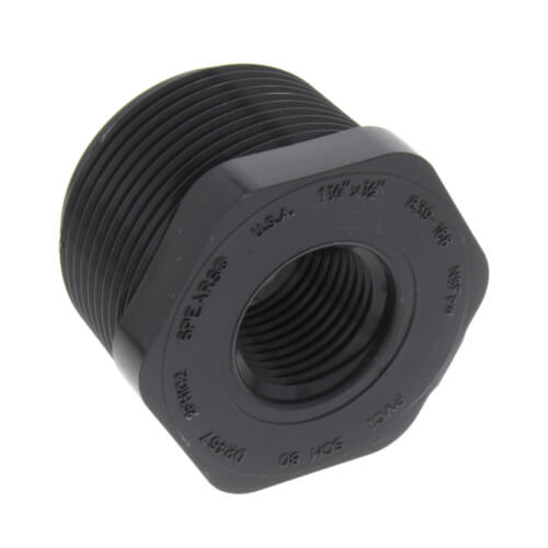 Main product image of 1-1/4" X 1/2" PVC Sch. 80 Flush Style Reducer Bushing (MPT x FPT)