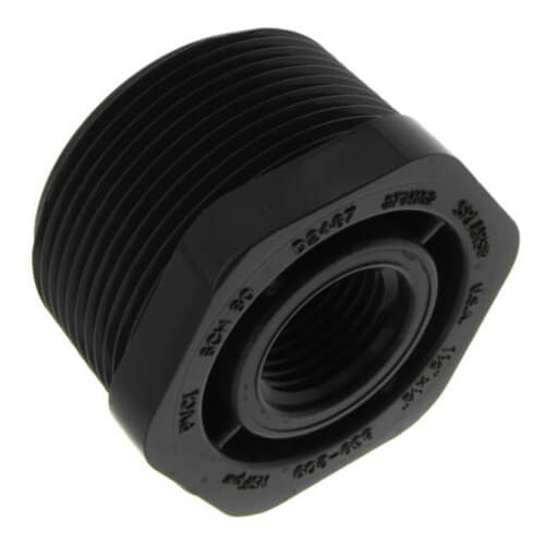 Main product image of 1-1/2" x 1/2" PVC Sch. 80 Flush Style Reducer Bushing (MPT x FPT)