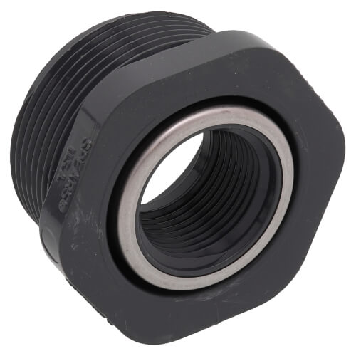 Main product image of 1-1/2" x 3/4" PVC Sch. 80 Flush Style Special Reinforced Reducer Bushing (MPT x FPT)