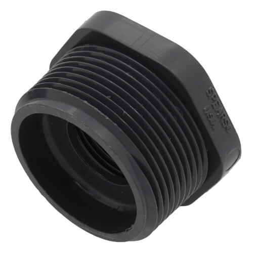 Main product image of 1-1/2" x 3/4" PVC Sch. 80 Flush Style Special Reinforced Reducer Bushing (MPT x FPT)