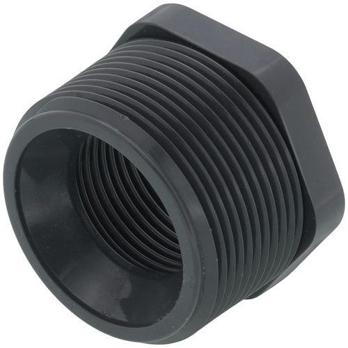 Main product image of 1-1/2" x 1" PVC Sch. 80 Flush Style Reducer Bushing (MPT x FPT)