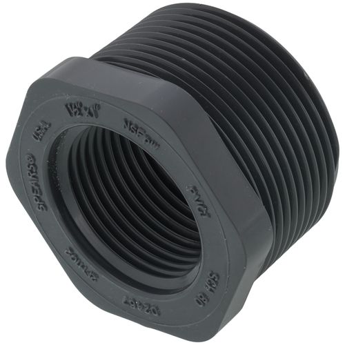 Main product image of 1-1/2" x 1" PVC Sch. 80 Flush Style Reducer Bushing (MPT x FPT)