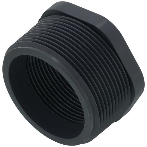 Main product image of 2" x 1-1/2" PVC Sch. 80 Flush Style Reducer Bushing (MPT x FPT)