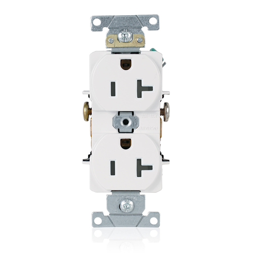 Main product image of 20A Duplex Receptacle/outlet, Self-grounding (White)