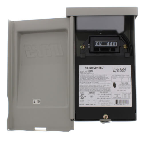 83915 MARS 83915 60A NonFused A/C Disconnect w/ Side Open, Internal Surge Protector (240V)