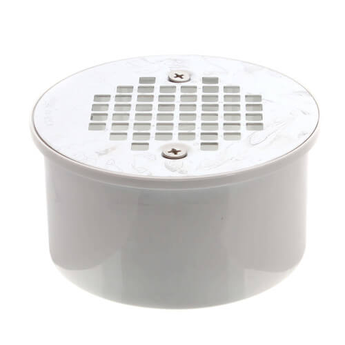 Main product image of 3" x 4" PVC Solvent Weld Floor Drain w/ Screw-On Stainless Steel Strainer