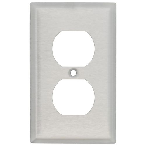 Main product image of 1-Gang Wallplate, Duplex Receptacle (430 Stainless Steel)