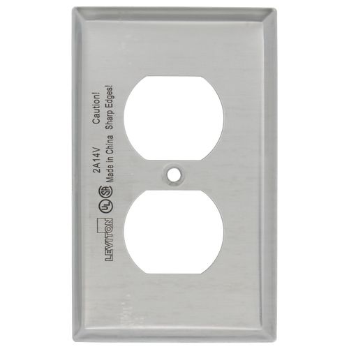 Main product image of 1-Gang Wallplate, Duplex Receptacle (430 Stainless Steel)