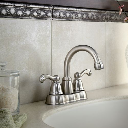 Main product image of Traditional Spot Resist Brushed Nickel 2 Handle High Arc Bathroom Faucet, WS84003SRN