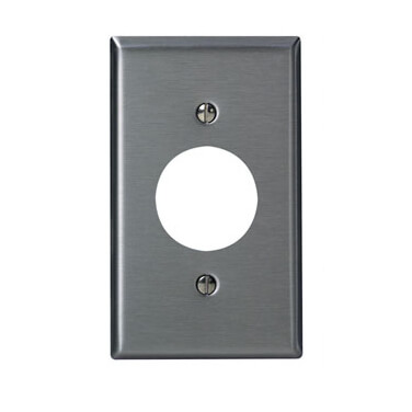 Main product image of 1-Gang Electrical Wall Plate, 1.406" Hole Single Receptacle (Stainless Steel)