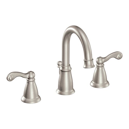 Main product image of Traditional Spot Resist Brushed Nickel 2 Handle Low Arc Bathroom Faucet, WS84004SRN