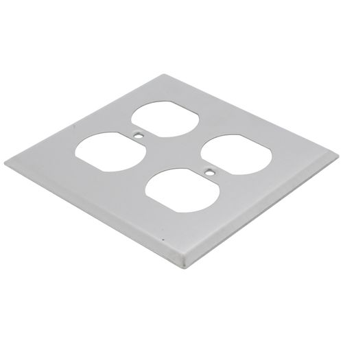 Main product image of 2-Gang Duplex Receptacle Stainless Steel Wall Plate, Device Mount