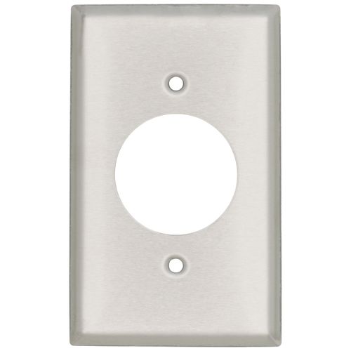Main product image of 1-Gang Electrical Wall Plate, Power Outlet 1.6" Hole (Stainless Steel)