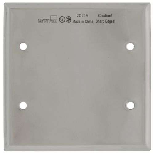 Main product image of 2-Gang No-Device Blank Electrical Wall Plate, 430 Stainless Steel, Box Mount
