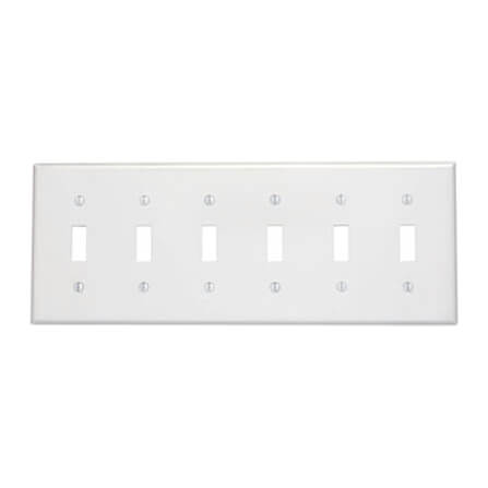 Main product image of 6-Gang Electrical Wall Plate, Non-Magnetic, Toggle Switch (Stainless Steel)