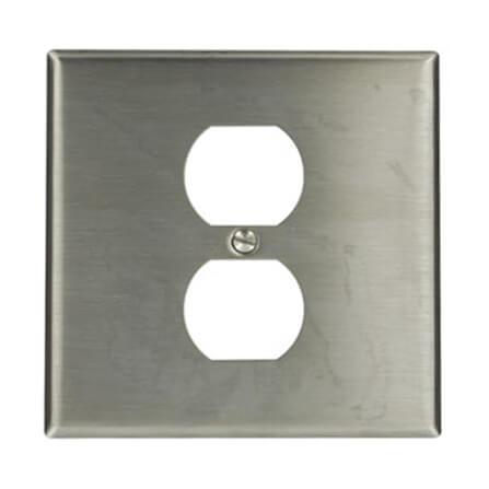Main product image of 2-Gang Electrical Wall Plate, Duplex Receptacle (Stainless Steel)