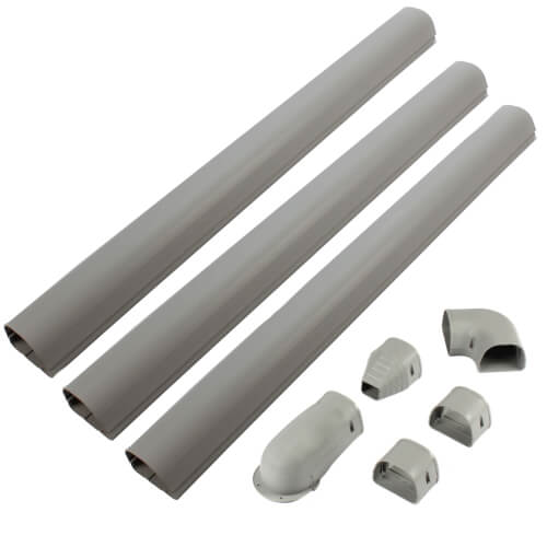84145 Fortress 84145 4.5" Gray Wall Duct Kit LDK122G (12 Ft Kit)