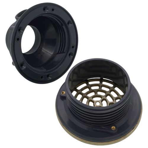 Main product image of 2" x 3" PVC On-Grade Schedule 40 Adjustable Floor Drain w/ Nickel Bronze Strainer (Hub)